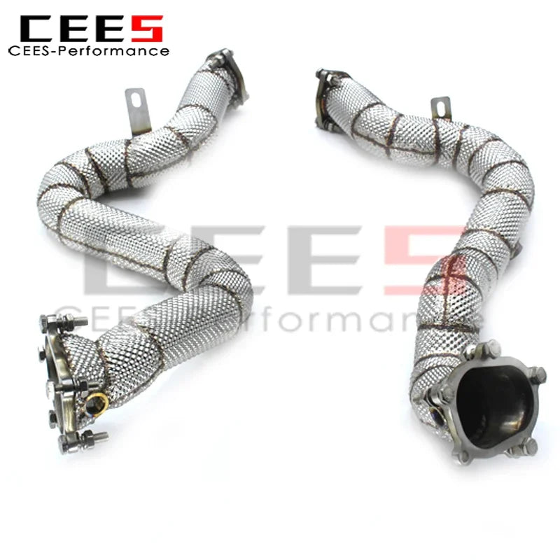 cees Downpipe Pipes For Audi RS6 RS7 S6 S7 C7 4.0T 2014-2018 Car Exhaust System Stainless Steel Exhaust Pipe