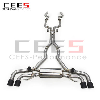 CEES Full Set Exhaust Pipes Downpipe for BMW X5M F95/X6M F96 4.4TT 2024 SUS304 Exhaust Muffler Escape Car Exhaust System