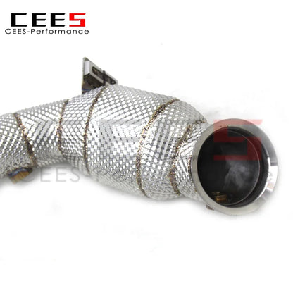 CEES Catted Exhaust Downpipe For Mercedes-Benz G63 AMG W464 4.0T 2019-2023 Stainless Downpipes with catalyst With Heat Shield