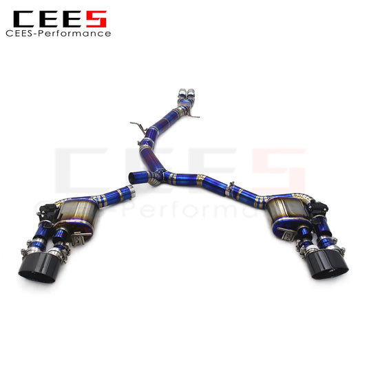 CEES high Performance Titanium Catback Exhaust Valvetronic Muffler pipe For Audi RS4/RS5 B9/B9.5 2.9T 2017-2023 With Black Tip