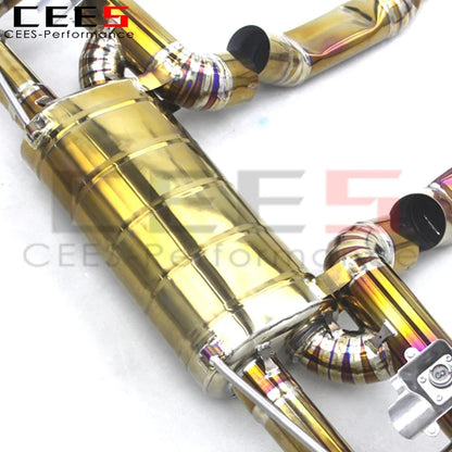 CEES Car Rear Catback Exhaust Muffler Modify for Benz GLE63 AMG W166 4.0T/5.5T 2015-2022 Performance Titanium Exhaust Pipe