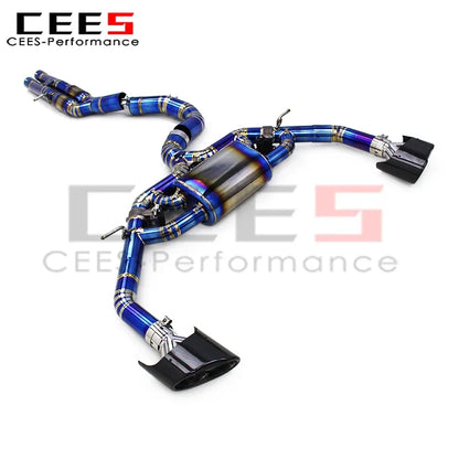 CEES  Titanium Exhaust Pipe for Audi RS3 2.5T RS Black Tip Catback Muffler Exhaust System Car Accessories