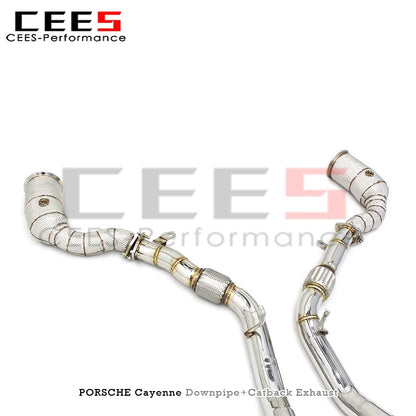 cees Downpipe Catback Exhaust System for PORSCHE Cayenne 958.1 4.8 2010-2016 Performance Stainless Steel Exhaust Pipe Muffler