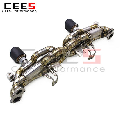 CEES Titanium Valve Catback Exhaust System for Porsche 718 Cayman GT4 4.0L 2020-2022 Racing Escape Exhaust Pipe Muffler Assembly