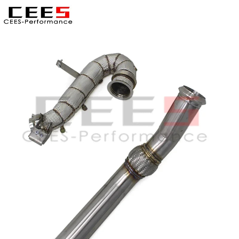 CEES Valved Muffler Catback Exhaust Downpipe Pipes for Mercedes-Benz AMG GT43 3.0T 2019-2023 Stainless Steel Exhaust Pipe