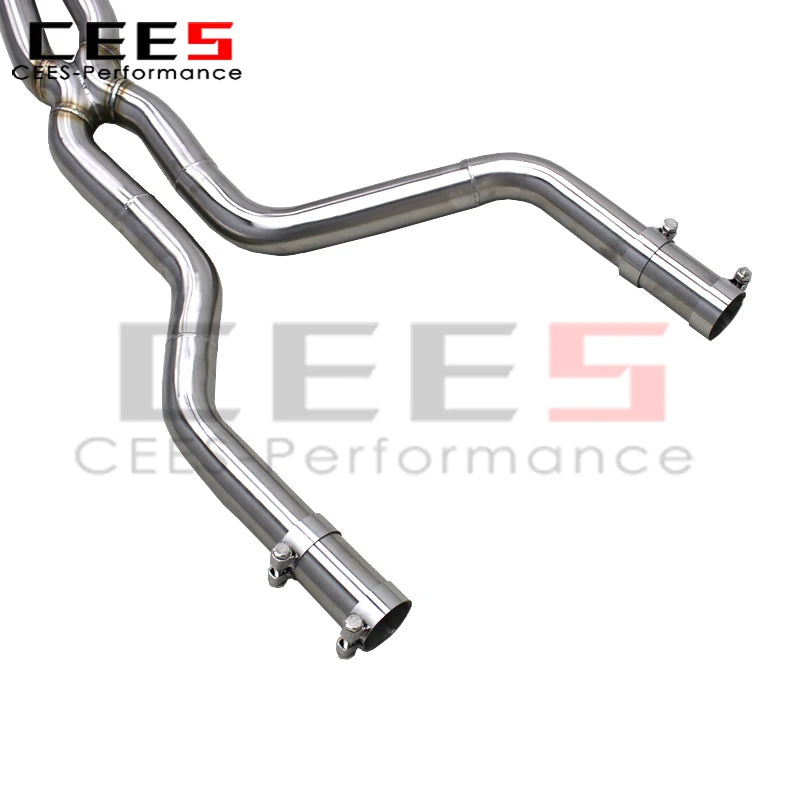 cees Valved Catback Muffler for PORSCHE Cayenne 958 V8 4.8 2010-2016 Tuning Active Sound X Pipe SUS304 Muffler Exhaust System