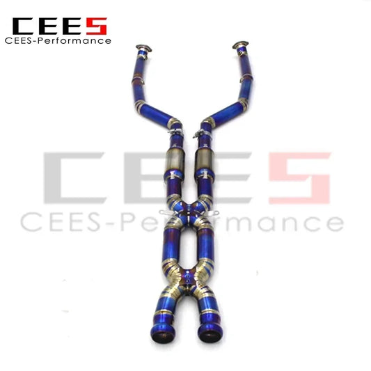 cees Auto 2.5" Exhaust Mid pipe for BMW M3 E90/E92/E93 V8 4.0L 2008-2013 Exhaust pipes Dual X Mid Pipe with Dual Resonator Titanium/Stainless Steel