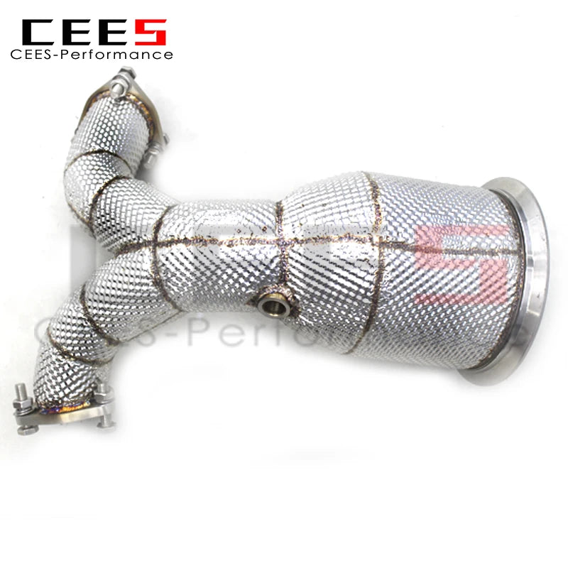 CEES 304Stainless Steel Exhaust Downpipe For Audi S4 S5 3.0T B9 2013-2023 Exhaust System Stainless Steel Catless downpipe