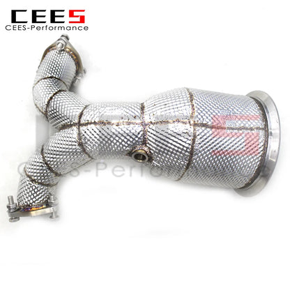 CEES 304Stainless Steel Exhaust Downpipe For Audi S4 S5 3.0T B9 2013-2023 Exhaust System Stainless Steel Catless downpipe