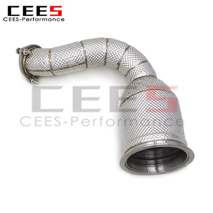 cees Performance Exhaust Downpipe for Porsche Cayenne COUPE 3.0T 2017-2020 Stainless Steel Racing Exhaust Pipe System Assembly