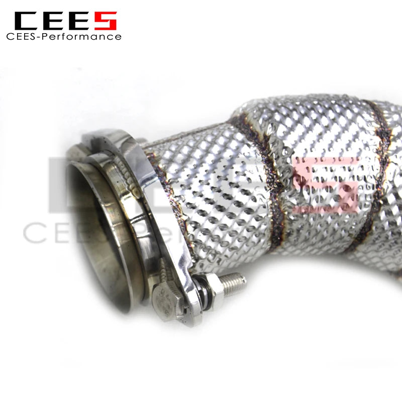 CEES Catted Exhaust Downpipe With Heat Shield For Ford F150 3.5T 2015-2019 Exhaust Pipe Stainless Steel Downpipes with catalyst