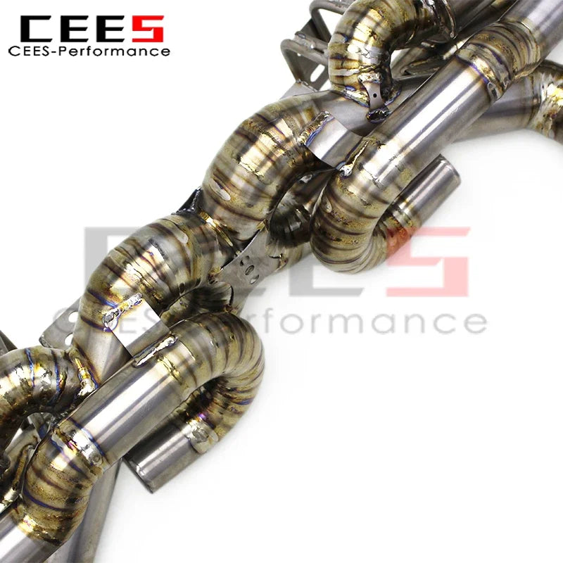 CEES Titanium Exhaust System Assembly for Porsche 718 Cayman GT4 4.0L 2022-2025 Valved Car Racing Exhaust Pipe Catback Muffler