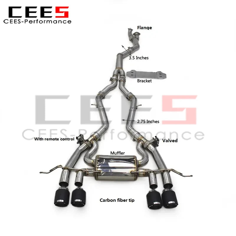 cees for BMW M3/M4 G80/G82/G8X 2021-2024 Performance Titanium Exhaust Catback Valved Exhaust Valvetronic Muffler System Assembly