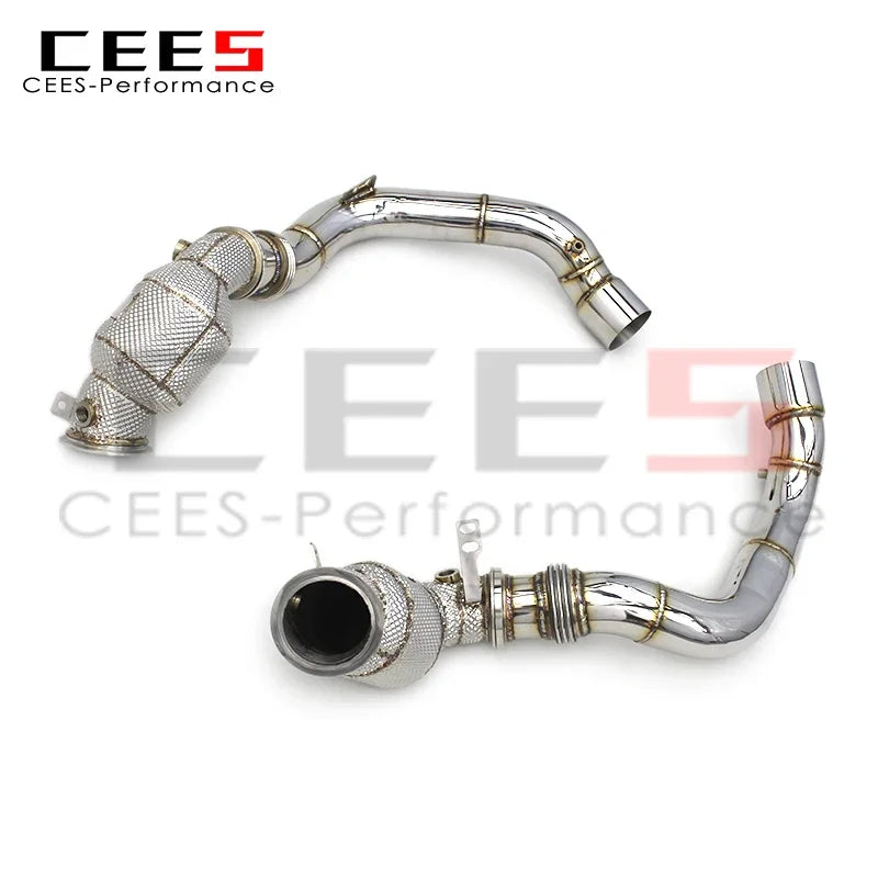 CEES Stainless Steel M8 F91 X5M F95 X6M F96 Downpipe for BMW Catted Downpipe Exhaust with Cell Cats