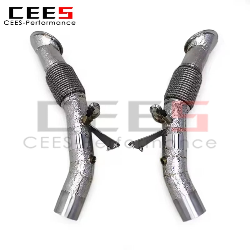 cees Exhaust Downpipes for Ferrari SF90 3.9T V8 2019-2023 Stainless Steel Heatshield Exhaust Pipe System Free Flow Pipe System