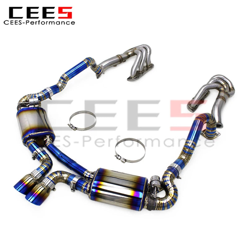 CEES Exhaust Catback System for PORSCHE CAYMAN 981 GTS 3.8L 2013-2015 Titanium Exhaust Pipes Valvetronic Exhaust Manifold