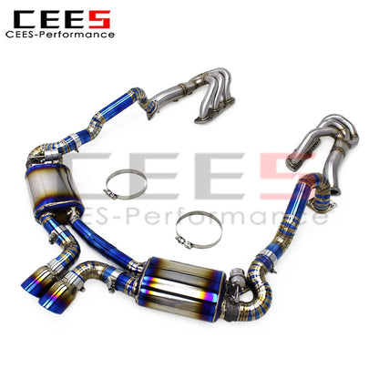 CEES Exhaust Catback System for PORSCHE CAYMAN 981 GTS 3.8L 2013-2015 Titanium Exhaust Pipes Valvetronic Exhaust Manifold