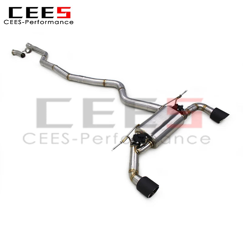 CEES Stainless Steel Valve Catback System For BMW M240/M240i F22/G42 3.0T 2017-2024 Exhaust Pipe Muffler With Carbon Fiber Tip