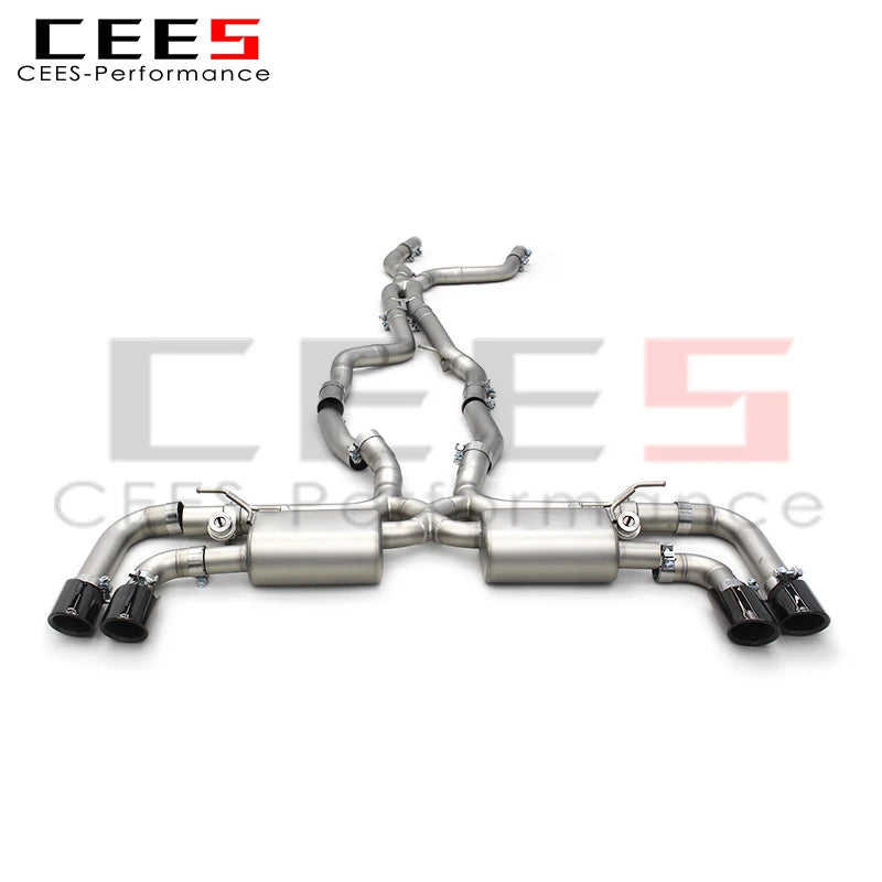 cees Valved Catback Muffler for PORSCHE Cayenne 958 V8 4.8 2010-2016 Tuning Active Sound X Pipe SUS304 Muffler Exhaust System