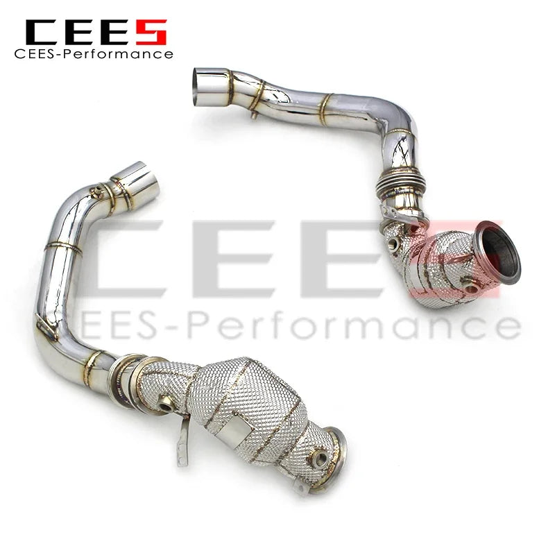 CEES Stainless Steel M8 F91 X5M F95 X6M F96 Downpipe for BMW Catted Downpipe Exhaust with Cell Cats