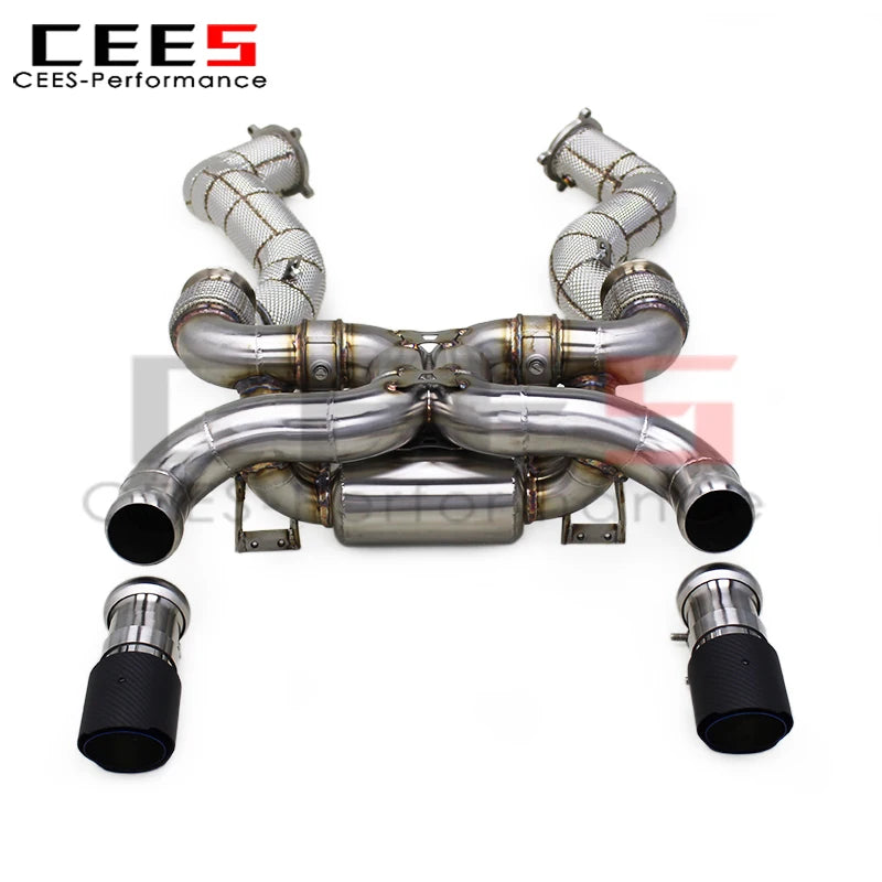 cees Sport Valved Exhaust System Downpipe For Mclaren 720S 4.0 2017-2019 SS304 Stainless Steel Racing Catback Exhaust Muffler