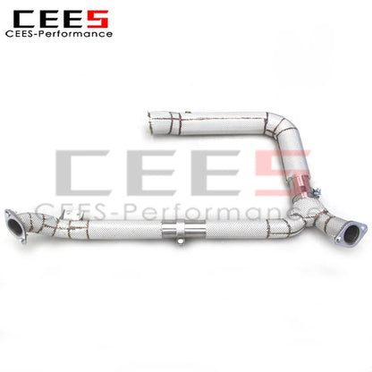 CEES Hot Selling SUS304 Exhaust Downpipe for PORSCHE 718 2.0T 2016-2023 Boxster/Cayman Free Flow Pipe