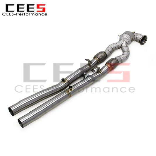 CEES Downpipe with OPF Exhaust Mid Pipe for Audi RS3/TTRS 2.5T 2023-2024 Stainless Steel Catalyst Downpipe Front Catted Exhaust