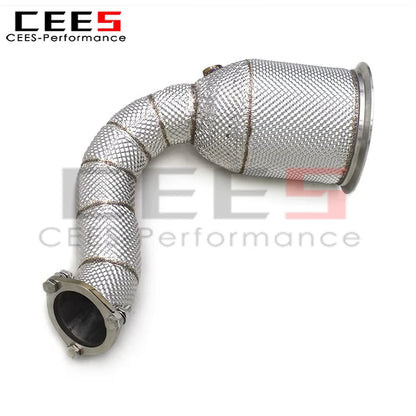 cees Performance Exhaust Downpipe for Porsche Cayenne COUPE 3.0T 2017-2020 Stainless Steel Racing Exhaust Pipe System Assembly