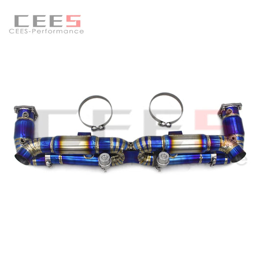 CEES Catback Exhaust System Titanium Performance Exhaust Pipe Muffler For Porsche 911 997/997.2 Turbo S 3.8T 2010-2012