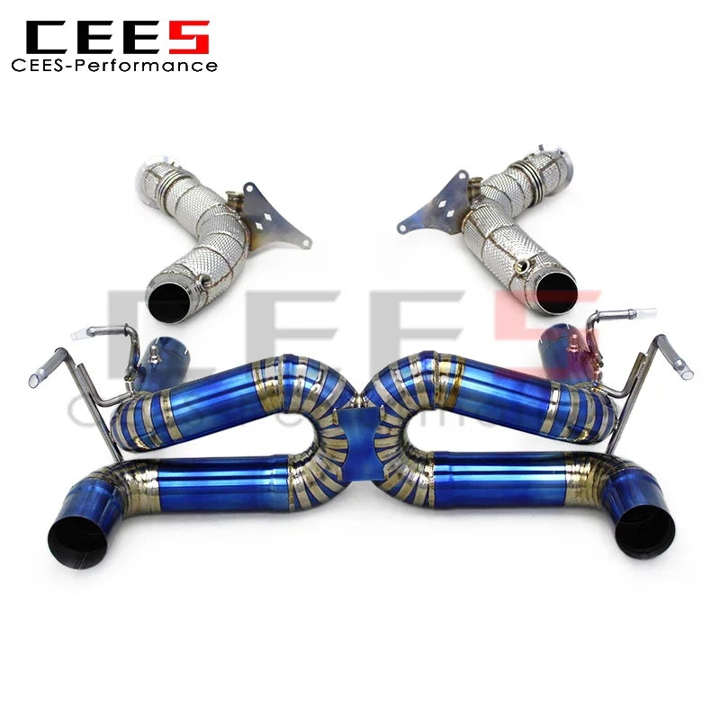 CEES Racing Full Exhaust Pipe for Ferrari F8 Spider/Tributo V8 3.9T 2019+ Titanium  Maximum Sound Straight Pipe Exhaust