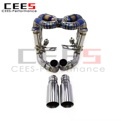 CEES Titanium Catback Exhaust System Full Downpipe Escape for Lamborghini Murcielago LP640 V12 6.2L 2007-2010 Stainless Steel