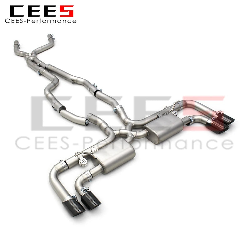 cees Valved Catback Muffler for PORSCHE Cayenne 958 V8 4.8 2010-2016 Tuning Active Sound X Pipe SUS304 Muffler Exhaust System