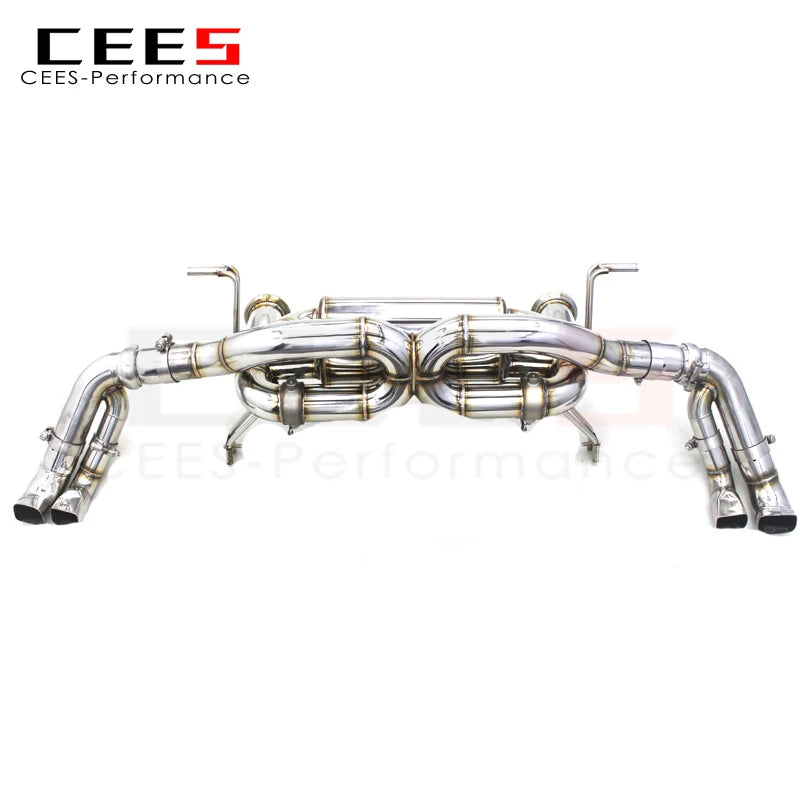 CEES Exhaust Pipes For Audi R8 V8/V10 4.2/5.2 2017-2023 Stainless Steel 304 Catback Exhaust System with vacuum Valve