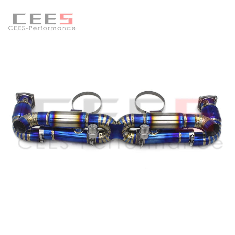 CEES Catback Exhaust System Titanium Performance Exhaust Pipe Muffler For Porsche 911 997/997.2 Turbo S 3.8T 2010-2012