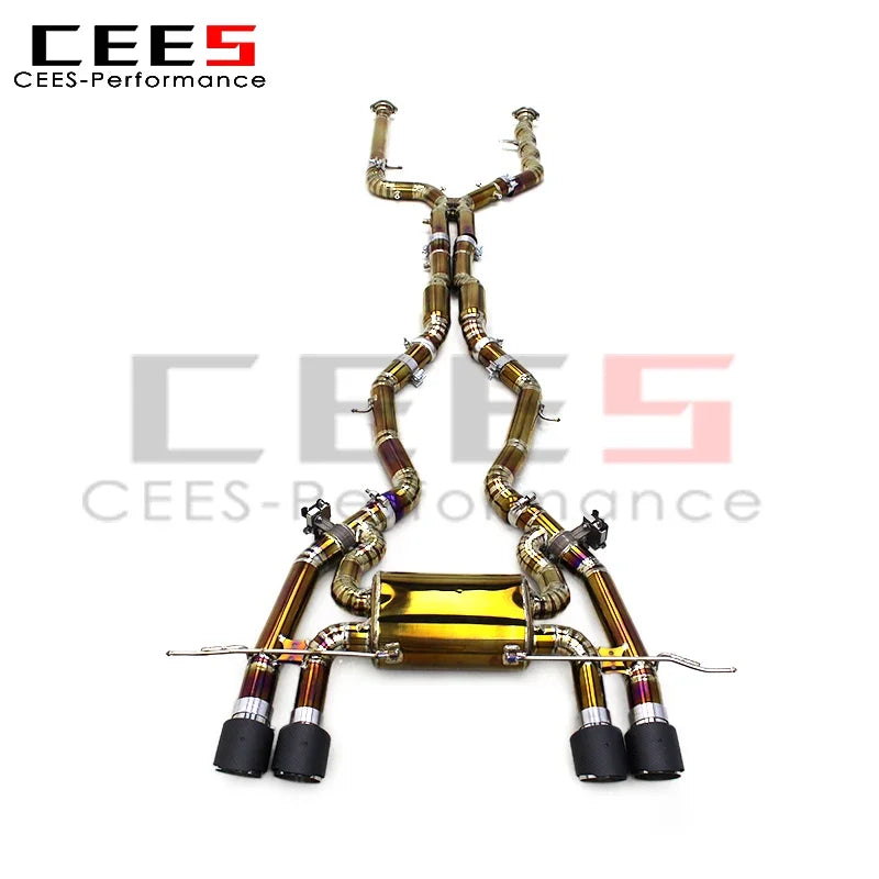 CEES  Valvetronic Sport Equal Length Exhaust System Muffler for BMW M2 G87 2023-2024  Gold Titanium Exhaust Pipe