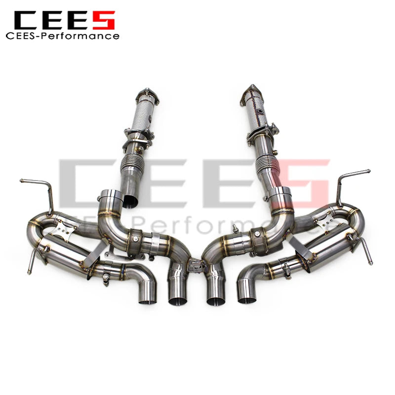 cees Valve Exhaust Pipes for Chevrolet CORVETTE C8 Z06 2019-2024 Stainless Steel 3 Inch Pipe Catback Exhaust System Assembly