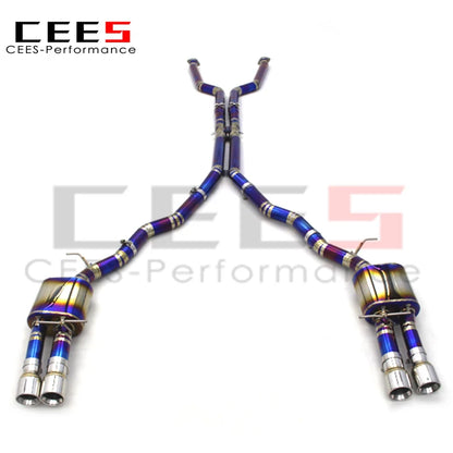 CEES Titanium Catback Exhaust System For BMW M6 E63 V10 5.0L 2006-2010 Tuning Car Exhaust Pipe Muffler Blue Escape