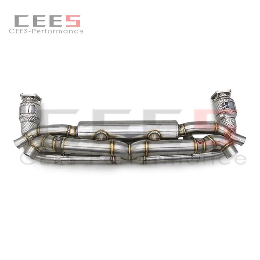 CEES Catback Exhaust System Exhaust Downpipe with catalyst For Porsche 911 991/991.1/991.2 Turbo S 3.8T  Exhaust Pipe Muffler