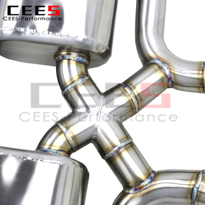 cees Valved Catback Muffler for PORSCHE Cayenne 958 V8 4.8 2010-2016 Tuning Active Sound X Pipe SUS304 Muffler Exhaust System