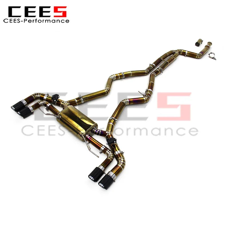 CEES Catback Exhaust Pipes Valve System Muffler with MP Tips for BMW M340/M340i G20.0T 2019-2024 Performance Titanium Exhaust