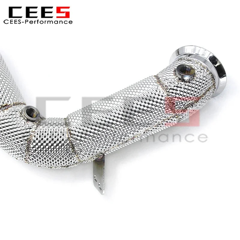 cees Exhaust Downpipe with Heat Shield for Mercedes-Benz S63 AMG 4.0T 2022-2023 Stainless Steel Exhaust Pipes High Flow Downpipe