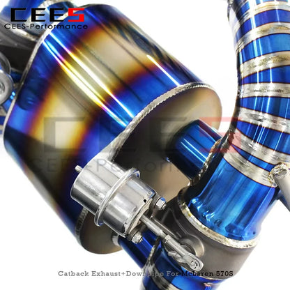 cees Titanium Catback Catalyst Downpipe for McLaren 570S/570GT 3.8T 2015-2019 Supersport Valved Axle Back Heat Shield Header