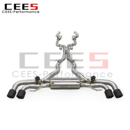 CEES Full Set Exhaust Pipes Downpipe for BMW X5M F95/X6M F96 4.4TT 2024 SUS304 Exhaust Muffler Escape Car Exhaust System