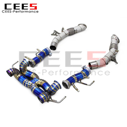 CEES  SF90 Catback Exhaust Downpipe 76MM Pipes for Ferrari SF90 3.9T V8 2019-2023 Exhaust System Titanium Exhaust Pipe Muffler