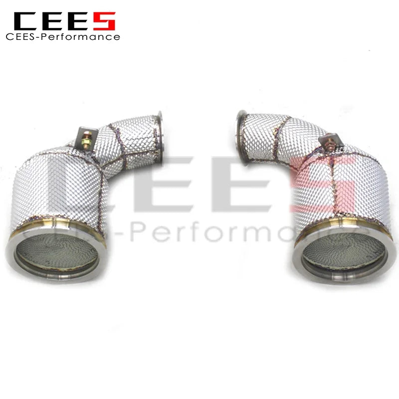 cees Stainless Steel Exhaust Downpipe for Porsche Panamera 971 2.9/3.0 2017+ High Custom Car Exhaust Pipes Catted Downpipe