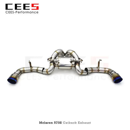 cees Titanium Catback Catalyst Downpipe for McLaren 570S/570GT 3.8T 2015-2019 Supersport Valved Axle Back Heat Shield Header