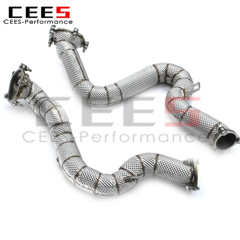 cees Downpipe Pipes For Audi RS6 RS7 S6 S7 C7 4.0T 2014-2018 Car Exhaust System Stainless Steel Exhaust Pipe