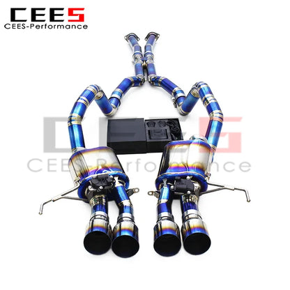 cees Valvetronic Exhaust System for 2014-2019 Chevrolet Corvette C7 6.2L Supersport Titanium Pipe with Control Catback Muffler