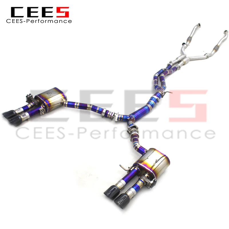 CEES Factory Customization  Valvetronic Catback Exhaust Downpipe For Audi S4/S5 B9 3.0T 2019-2023 Titanium Exhaust Pipe Muffler