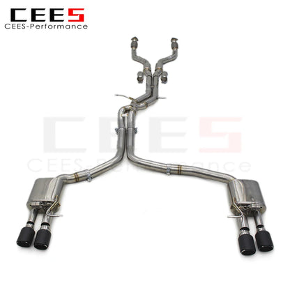 CEES Stainless Steel Full set Catback Exhaust Valvetronic Muffler System For Audi S6/S7 C7 4.0T 2013-2018 Exhaust downpipe